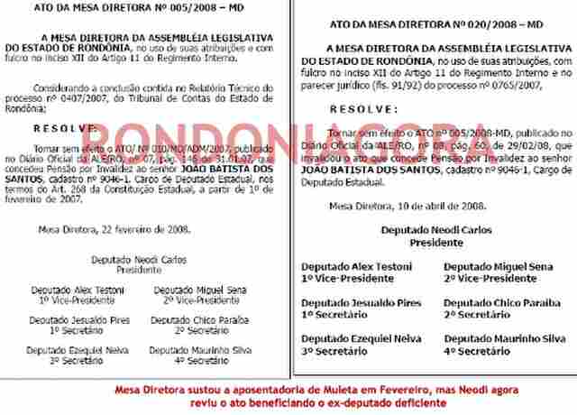 A BANDALHEIRA CONTINUA: PRESIDENTE DA ASSEMBLÉIA INVALIDA ATO DA MESA QUE SUSTAVA APOSENTADORIA DE JOÃO DA MULETA