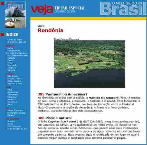 RONDÔNIA É DESTAQUE EM ESPECIAL DA REVISTA VEJA