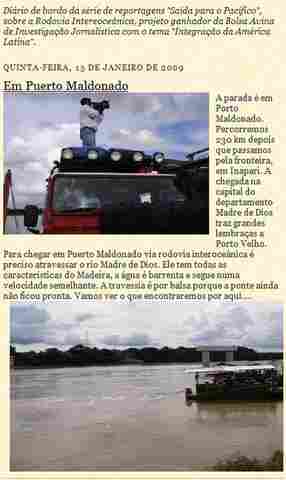 EM BLOG DIÁRIO, JORNALISTAS DE RONDÔNIA DETALHAM NOVA EXPEDIÇÃO AO PACÍFICO