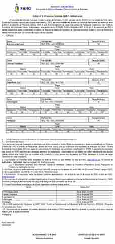 Faculdade de Ciências Humanas, Exatas e Letras de Rondônia  - Edital nº 3- Processo Seletivo 2009.1 - aditamento