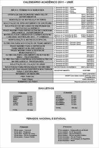 Aulas na Unir em 2011 começam em 14 de fevereiro; veja calendário