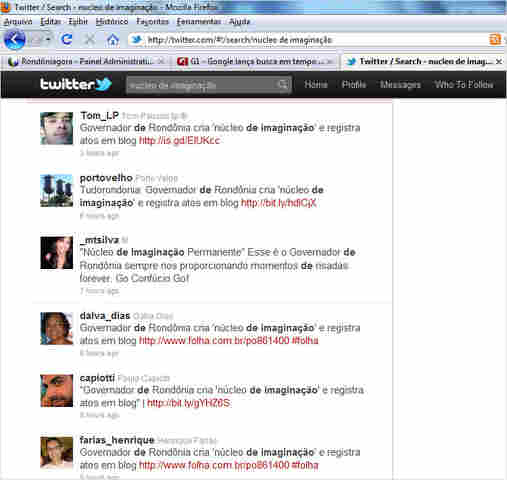 Núcleo da Imaginação de Confúcio Moura bomba no Twitter