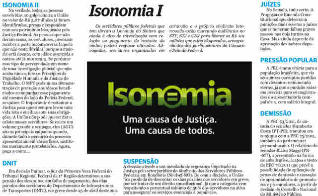 Isonomia: Servidores seguem para Brasília