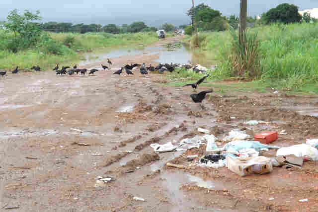 Rua próxima a hospital vira lixão