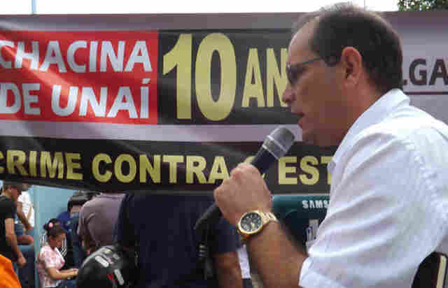 Em ato, sindicalista cobra condenação de acusados de chacina e denunciam precárias condições de trabalho