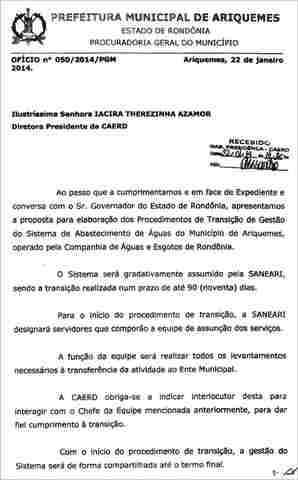 CONFÚCIO FAZ ACORDO POLÍTICO COM PREFEITO DE ARIQUEMES PARA ENTREGAR PATRIMÔNIO DA CAERD SEM INDENIZAÇÃO