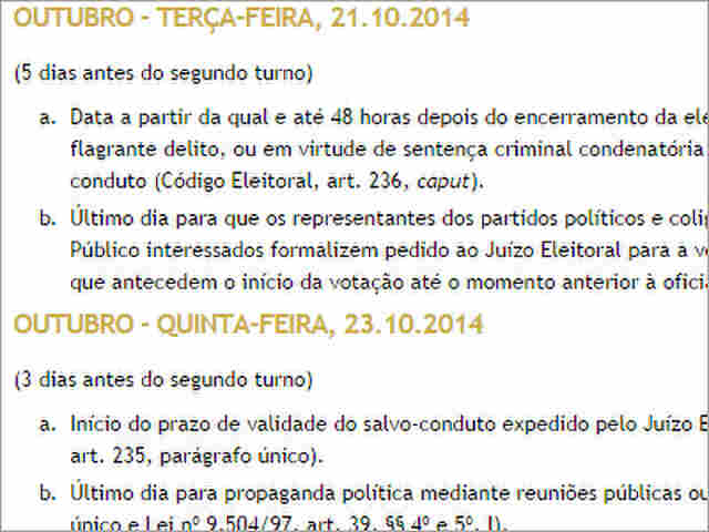 ELEITOR NÃO PODE SER PRESO A PARTIR DE TERÇA; VEJA REGRAS DA ÚLTIMA SEMANA DE CAMPANHA