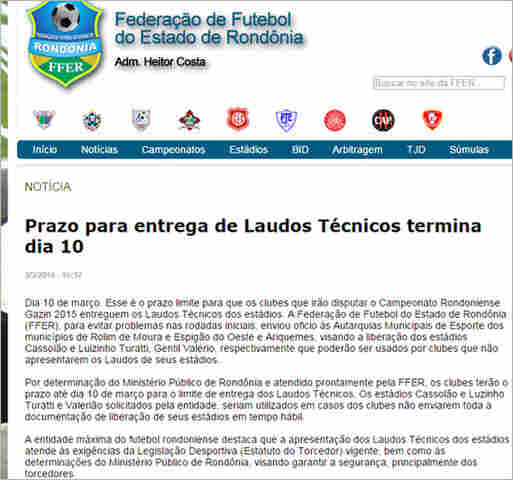 Falta de laudo técnico pode comprometer jogos no Estádio Aluízio Ferreira