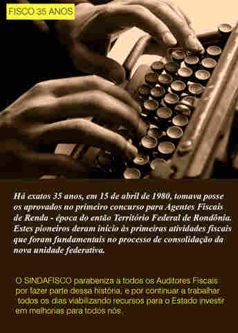 Mensagem do Sindafisco 35 anos do Fisco
