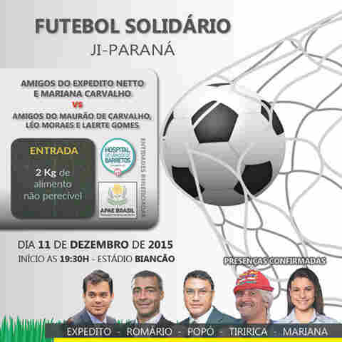 Rondônia recebe futebol solidário com Romário, Popó e Tiririca