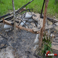 PM volta na fazenda invadida e encontra barricadas, armas e munições