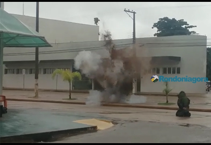 Vídeo: Bomba encontrada no Banco do Brasil é detonada na Capital