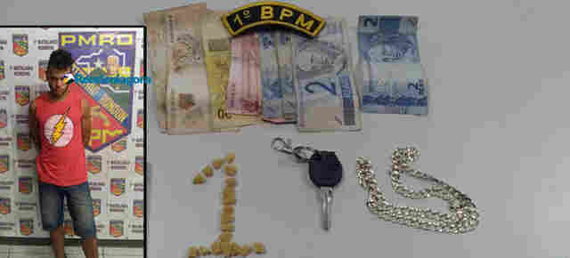 Jovem é preso vendendo droga na região central de Porto Velho