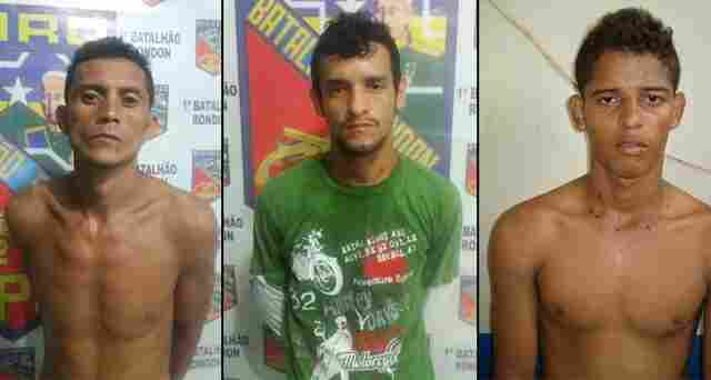 Três foragidos da Justiça são recapturados pela PM em Porto Velho