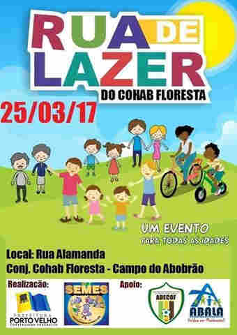 Semes realiza mais uma Rua de Lazer neste sábado em Porto Velho