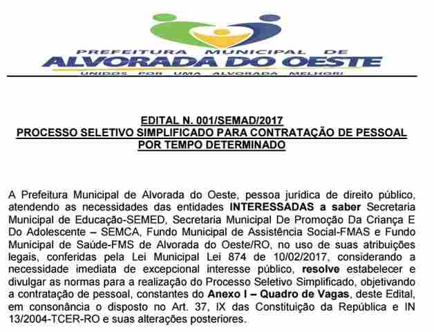 Liminar determina suspensão de Processo Seletivo da Prefeitura de Alvorada