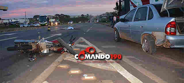 Motociclista morre após se envolver em acidente na BR-364