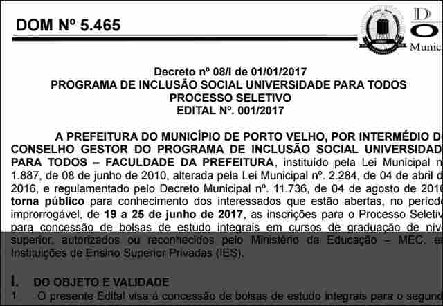 Nota da Redação sobre Programa Faculdade da Prefeitura