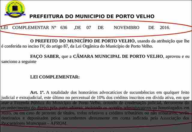 MP impetra ação questionando cobrança abusiva que beneficia apenas procuradores da Prefeitura de Porto Velho