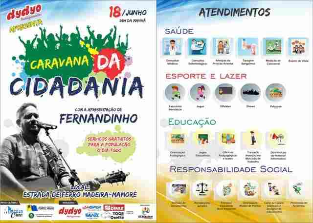 Caravana da Cidadania é no domingo na Praça Madeira Mamoré