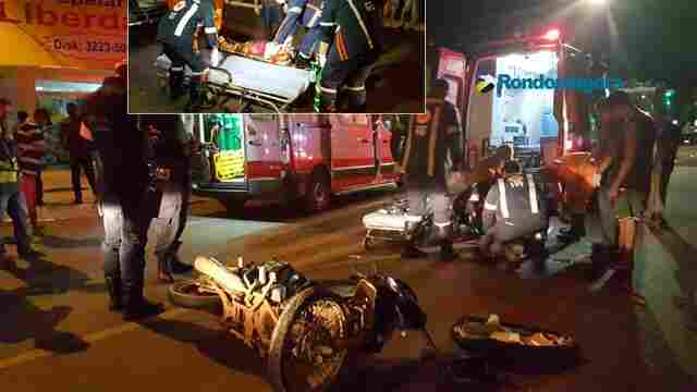 Motociclista é socorrida em estado grave após colidir em caminhão do lixo