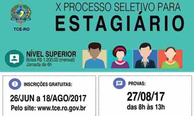 Estão abertas as inscrições para estagiário do Tribunal de Contas; remuneração é de R$ 1,2 mil