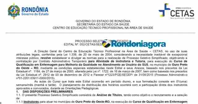 Sesau prorroga prazo de inscrição para seleção de tutores do Centro de Educação Técnico