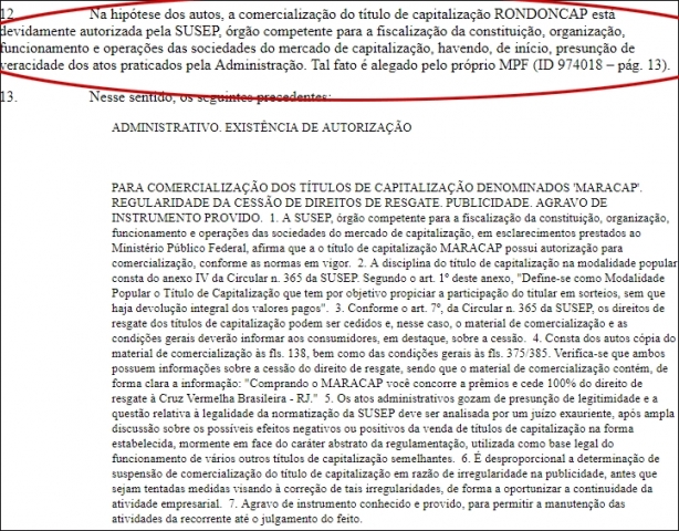 Tribunal Regional Federal determinada retomada de sorteios do Rondoncap