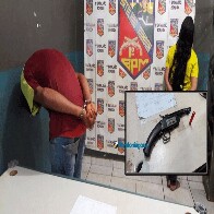 Casal é preso com escopeta e confessa que iria praticar roubos na capital