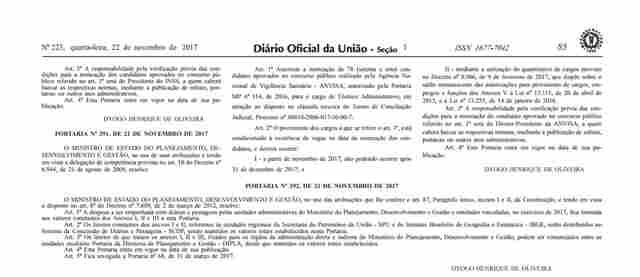 Planejamento autoriza nomeação de candidatos aprovados para INSS e Anvisa