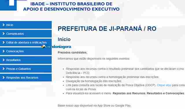Locais de provas do concurso público de Ji-Paraná estão disponíveis. Confira