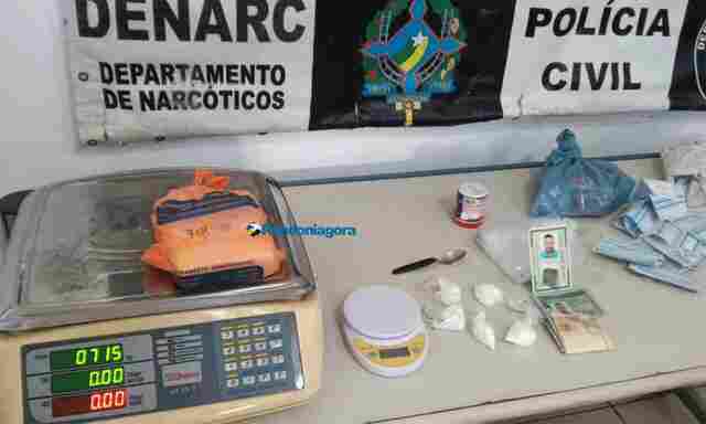 Denarc prende apenado, que já responde por tráfico de drogas, com um quilo de cocaína