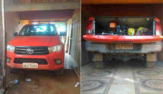 Recuperada pela PM a viatura do Corpo de Bombeiros roubada durante ocorrência; homens ficaram reféns de bando