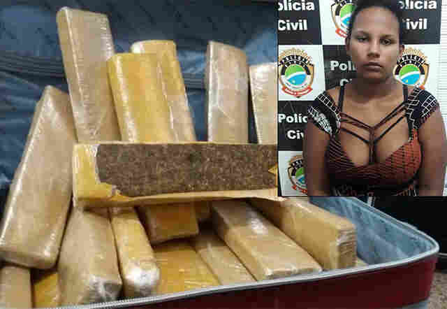 Portovelhense é presa com 21 quilos de maconha no Mato Grosso do Sul