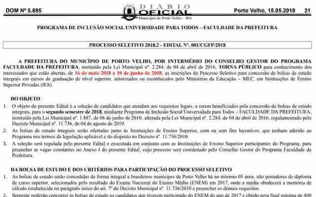 Faculdade da Prefeitura oferece 100 vagas de bolsas integrais em cursos de nível superior