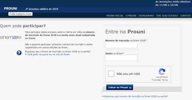 Estão abertas as inscrições para o ProUni