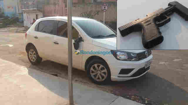 Dupla é presa pelo Denarc em ação no Bairro Areal; criminoso tentou atropelar policiais e bateu em poste