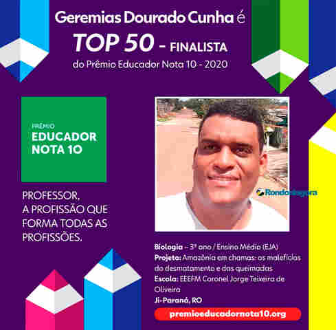 Professor de Ji-Paraná é finalista do Prêmio Educador Nota 10
