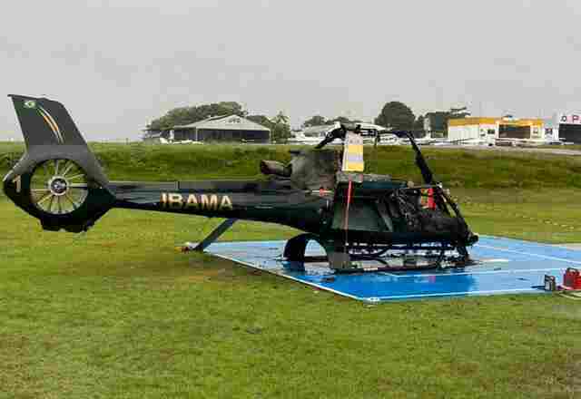 Helicóptero do Ibama é alvo de ataque incendiário