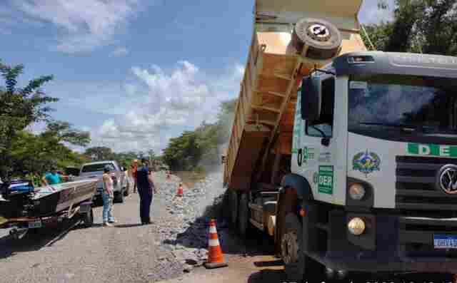 Ação do DNIT para elevação da BR-364 próximo a Ariquemes é reforçada com apoio do Governo de Rondônia