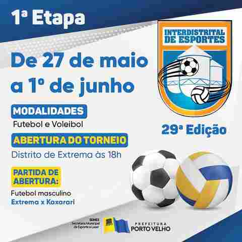 Tabela de jogos da primeira etapa do Interdistrital 2022 é divulgada