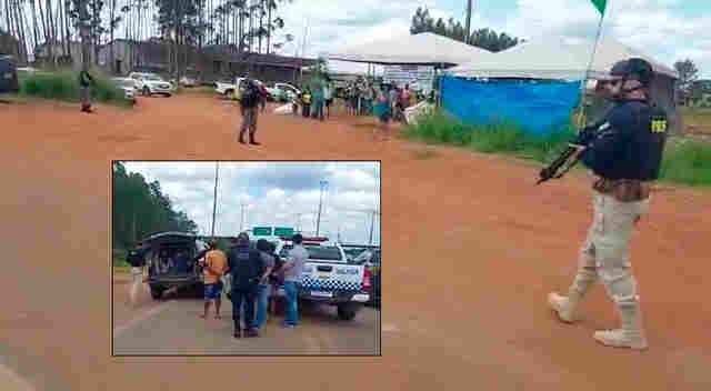 Vídeo: Em Vilhena, tropas de choque prendem oito pessoas durante desobstrução da BR-364
