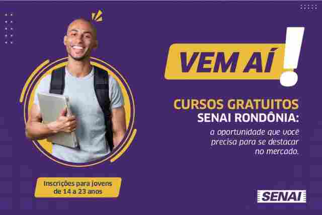 Senai abre 1875 vagas de cursos gratuitos em Rondônia