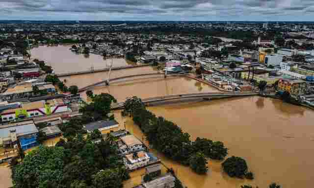 Rio Acre tem segunda maior cheia da história com 17,75 metros em Rio Branco