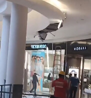 Vídeo: parte de estrutura do teto do Porto Velho Shopping cai mais uma vez