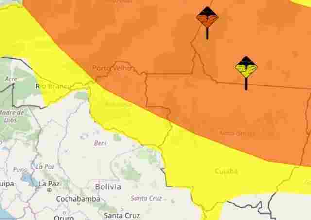 Inmet emite dois novos alertas para chuvas intensas em Rondônia para este final de semana