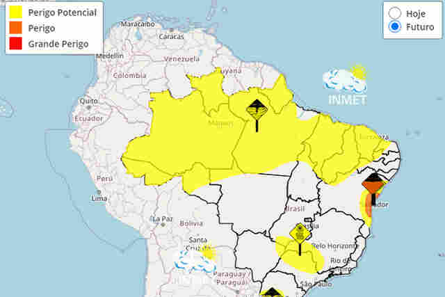 Inmet emite alertas de ar quente e também de tempestades