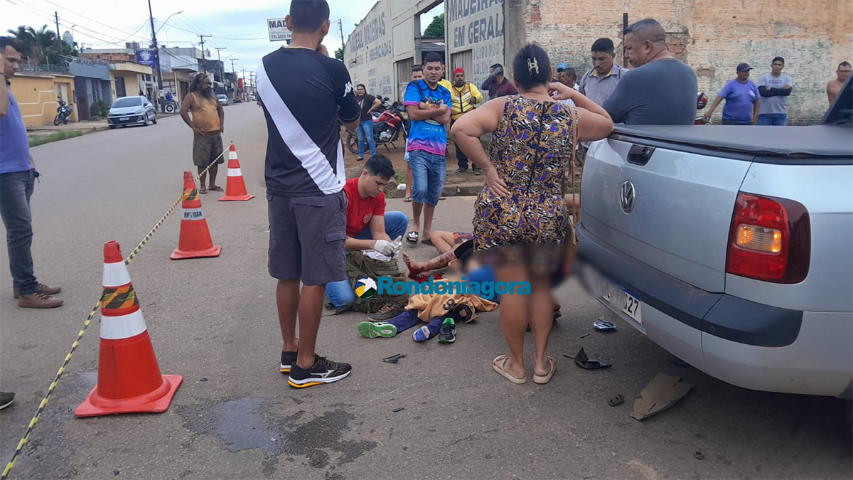 Motociclista e criança de 7 anos ficam gravemente feridos em acidente na zona sul da capital