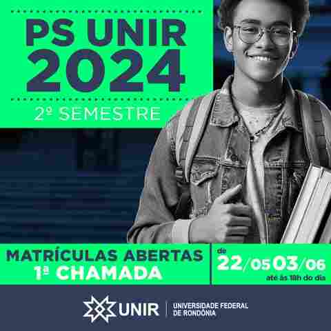 Unir: aprovados em cursos do 2° semestre letivo 2024 são convocados para matrículas