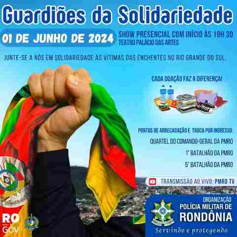 PM de Rondônia realiza show para arrecadar doações para o Rio Grande do Sul